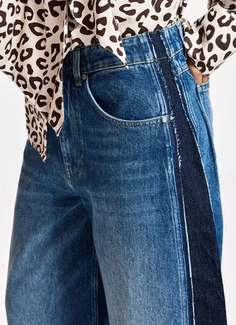 Kashba Patchwork Barrel Leg Jeans