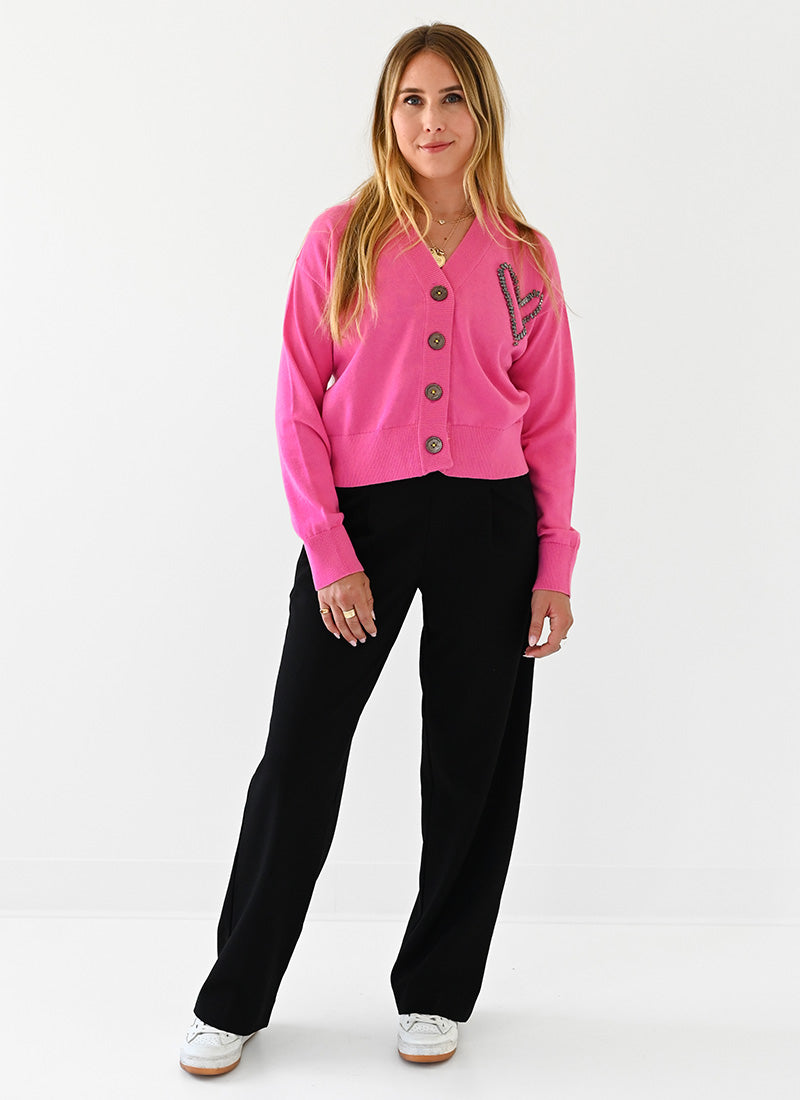 Kerri Rosenthal Liv Gemstone Heart Cardigan