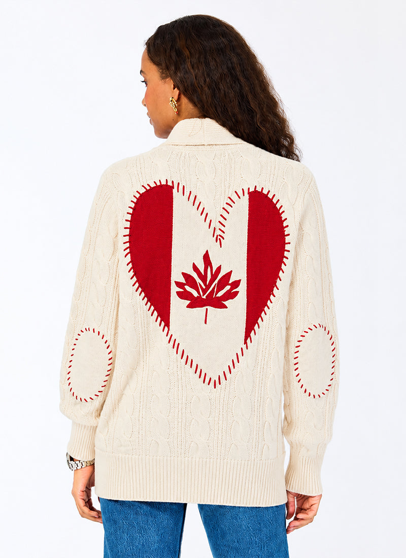 Helen Shawl Canadian Flag Cardigan by Kerri Rosenthal | Andrews