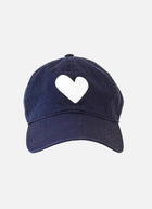 Baseball Hat Heart Patch Indigo by Kerri Rosenthal