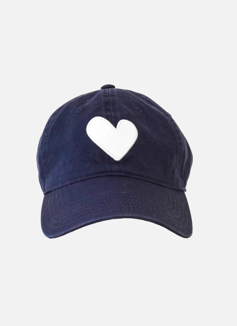 Baseball Hat Heart Patch Indigo by Kerri Rosenthal