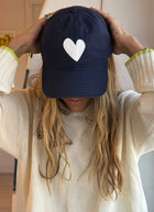 Baseball Hat Heart Patch Indigo by Kerri Rosenthal