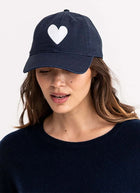 Baseball Hat Heart Patch Indigo by Kerri Rosenthal