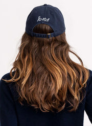 Baseball Hat Heart Patch Indigo by Kerri Rosenthal