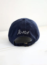 Baseball Hat Heart Patch Indigo by Kerri Rosenthal