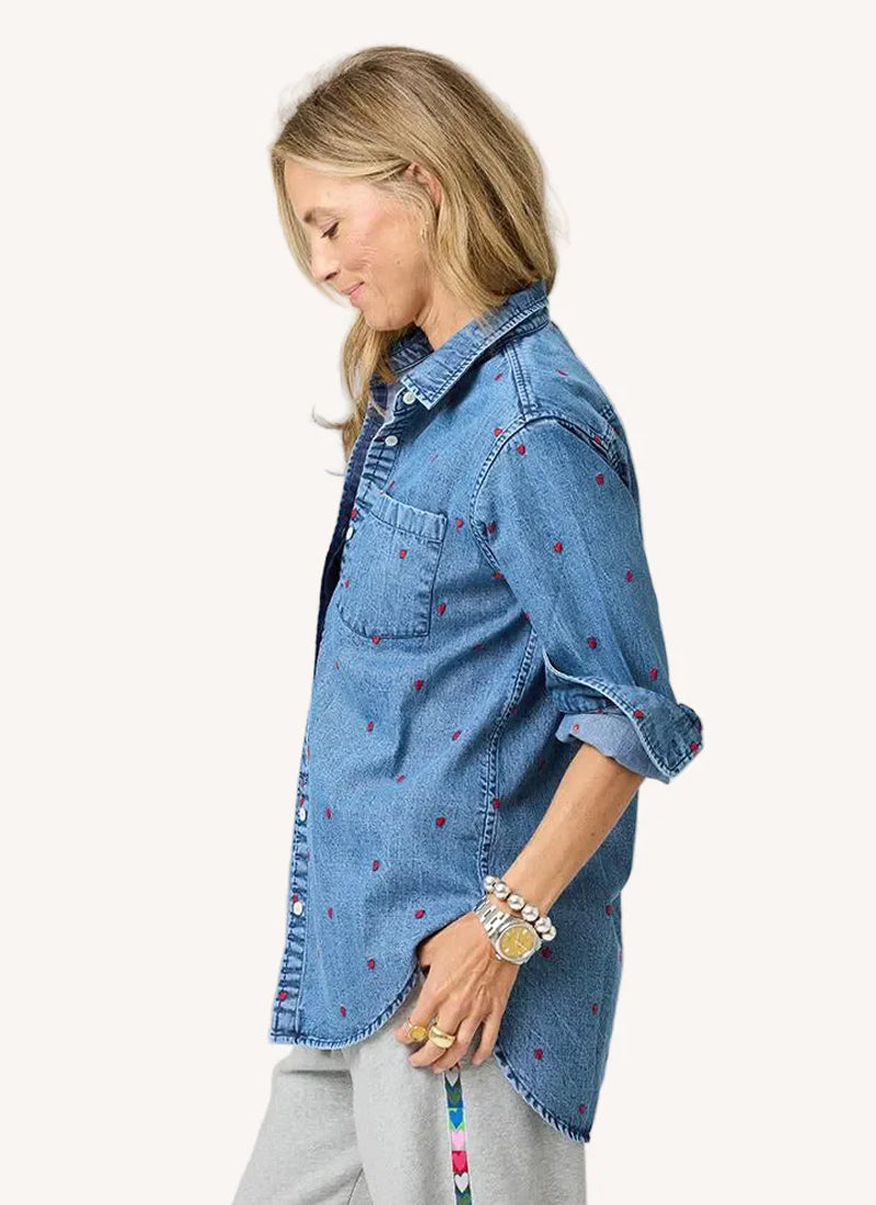 Mia Tiny Hearts Denim Shirt by Kerri Rosenthal