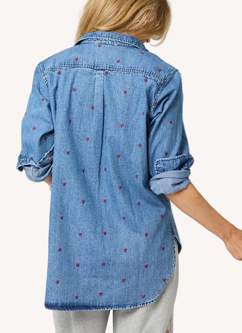 Kerri Rosenthal Mia Tiny Heart Denim Shirt