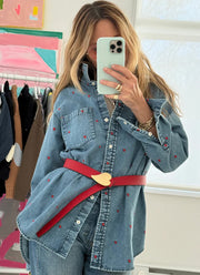 Kerri Rosenthal Mia Tiny Heart Denim Shirt