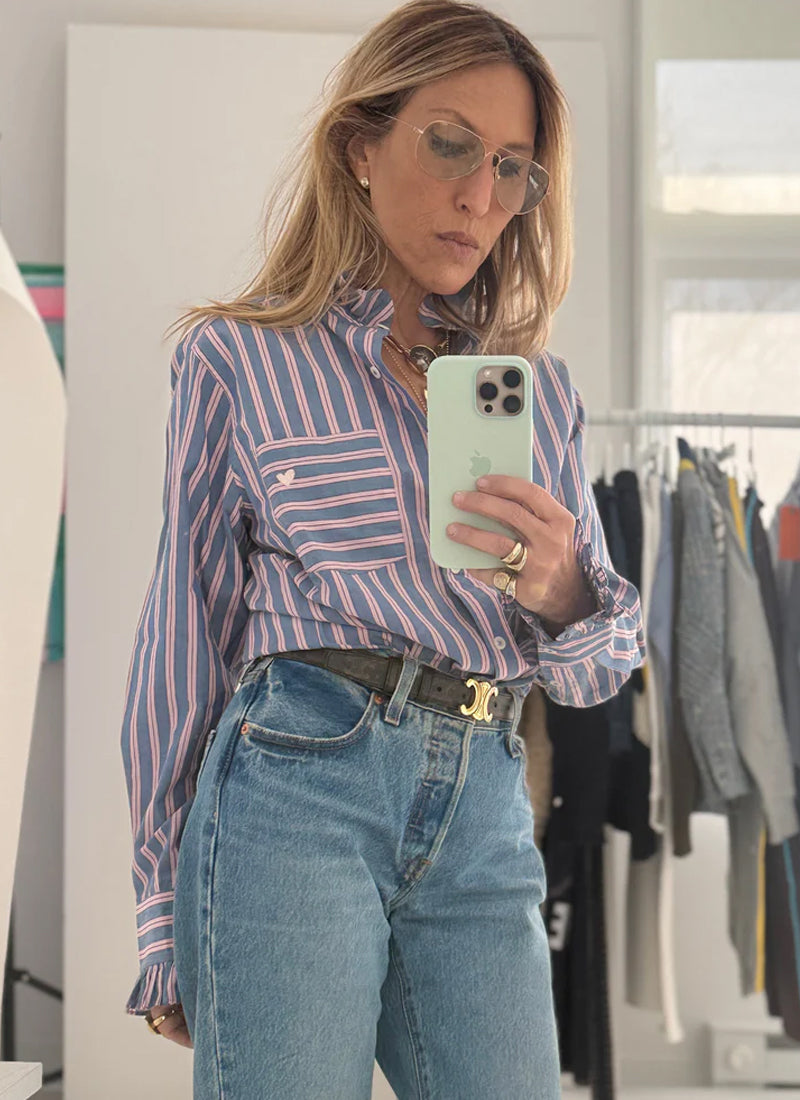 Mia Ruffle Stripe Shirt by Kerri Rosenthal