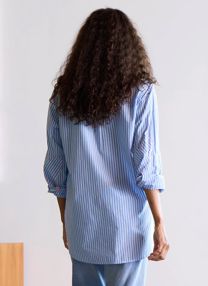 Mia Shirt Stripe Blue/White by Kerri Rosenthal at Andrews