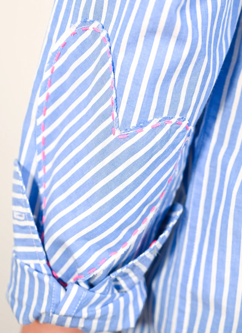 Mia Shirt Stripe Blue/White by Kerri Rosenthal at Andrews