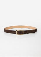 Kira Square Buckle Suede Belt