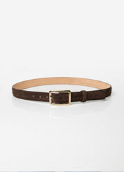 Kira Square Buckle Suede Belt