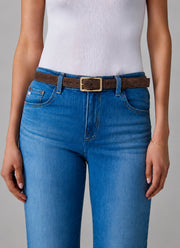 Kira Square Buckle Suede Belt