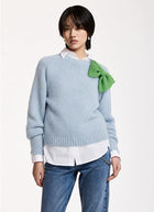 Kollier Bow-Embellished Knitted Sweater