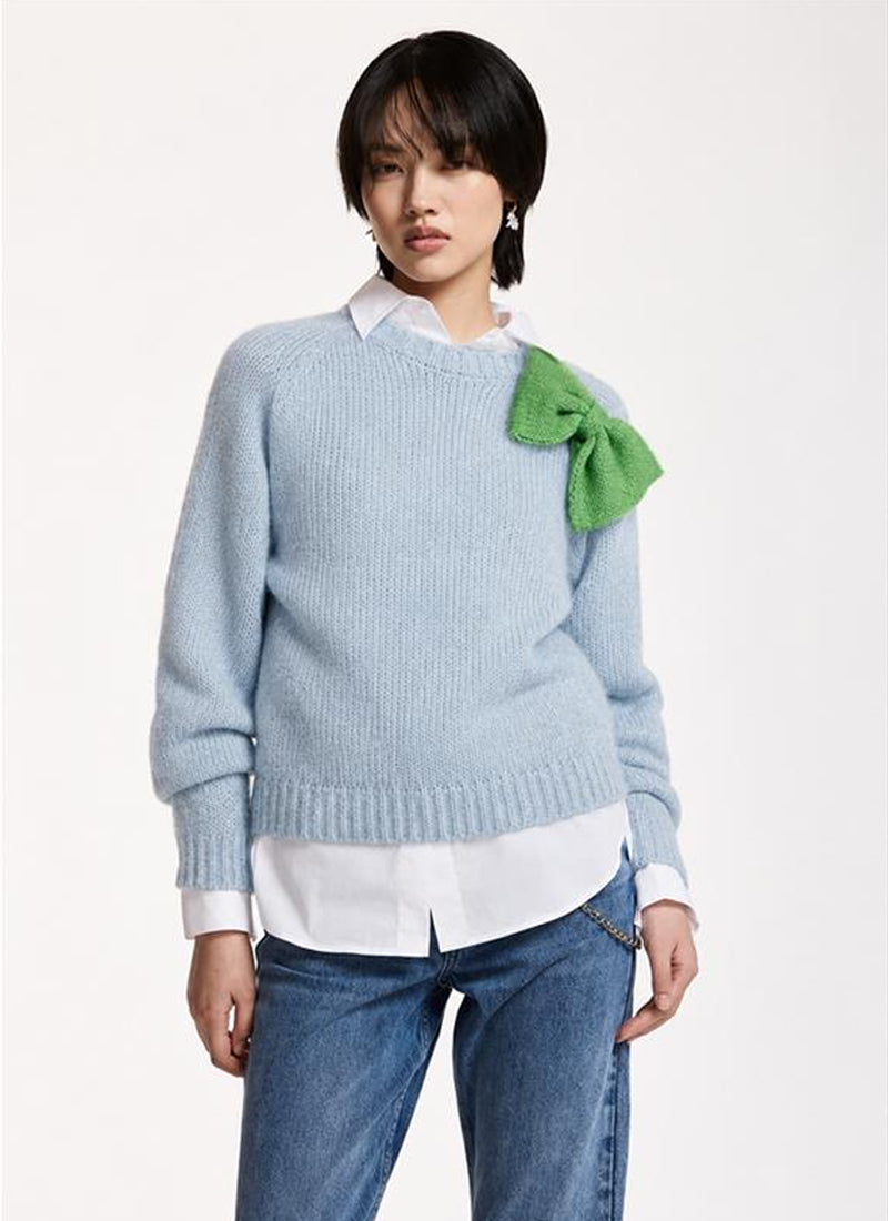 Kollier Bow-Embellished Knitted Sweater
