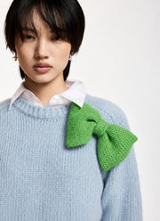 Kollier Bow-Embellished Knitted Sweater
