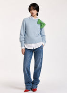 Kollier Bow-Embellished Knitted Sweater