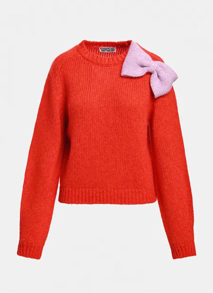 Kollier Bow-Embellished Knitted Sweater