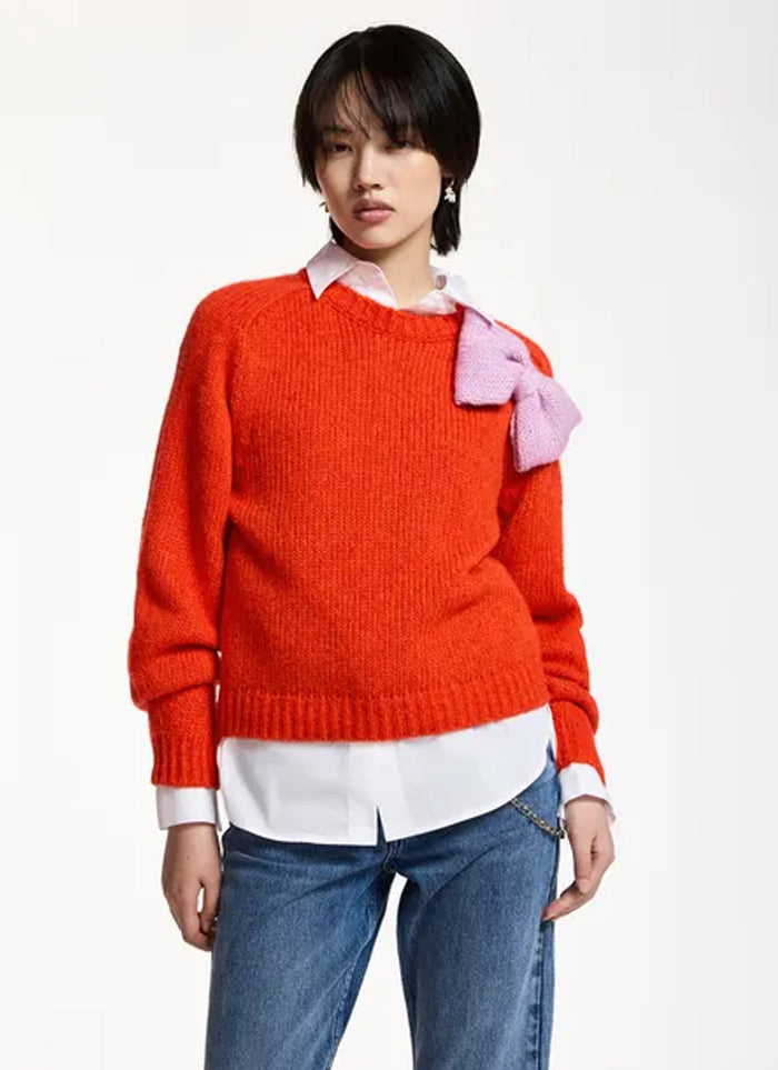 Kollier Bow-Embellished Knitted Sweater
