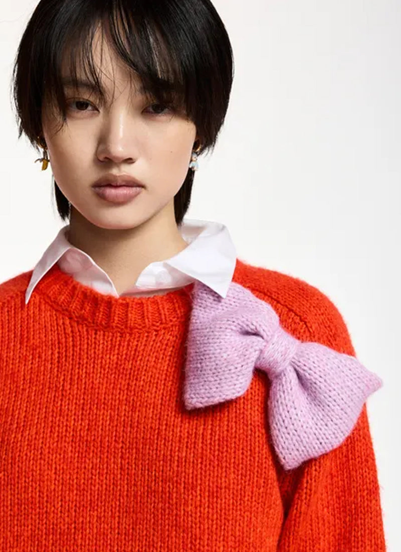 Kollier Bow-Embellished Knitted Sweater