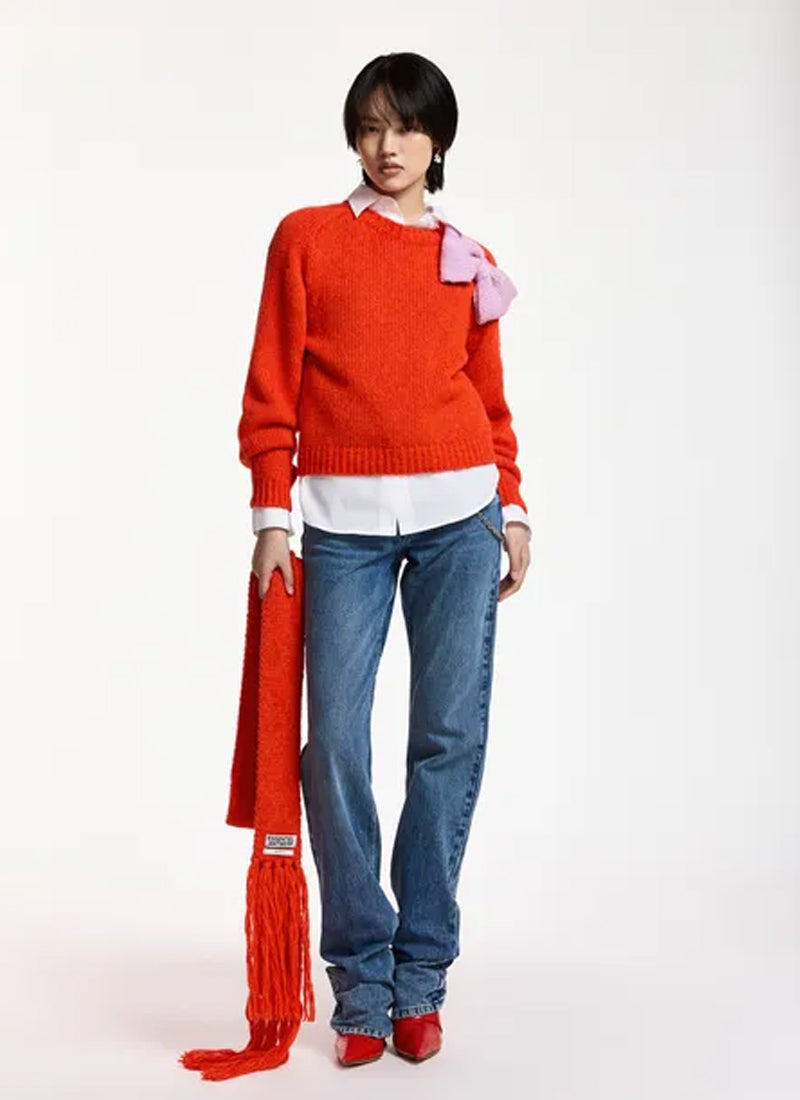 Kollier Bow-Embellished Knitted Sweater