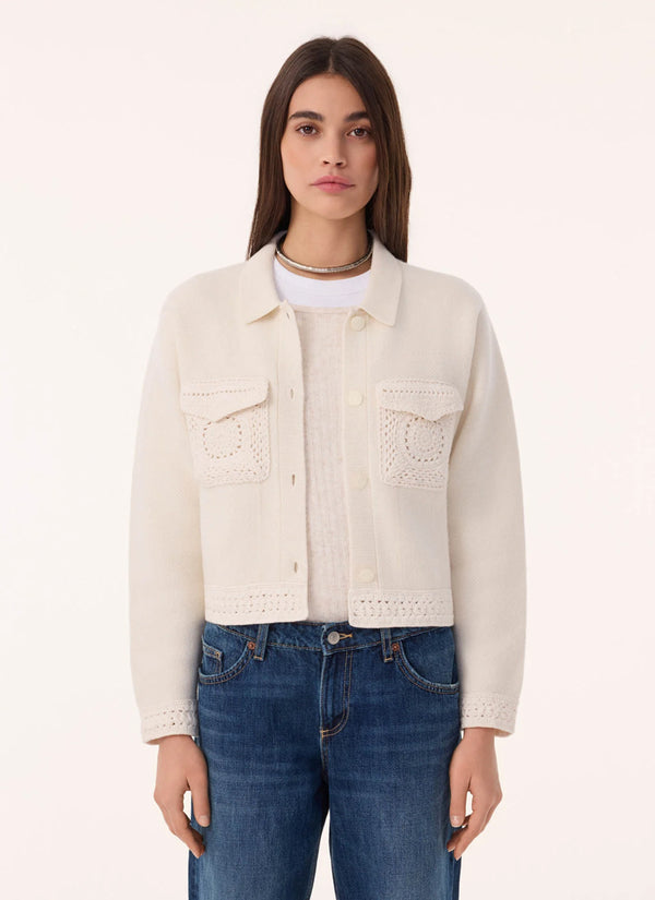 KUJTEN Xenia Crochet Pocket Cardigan
