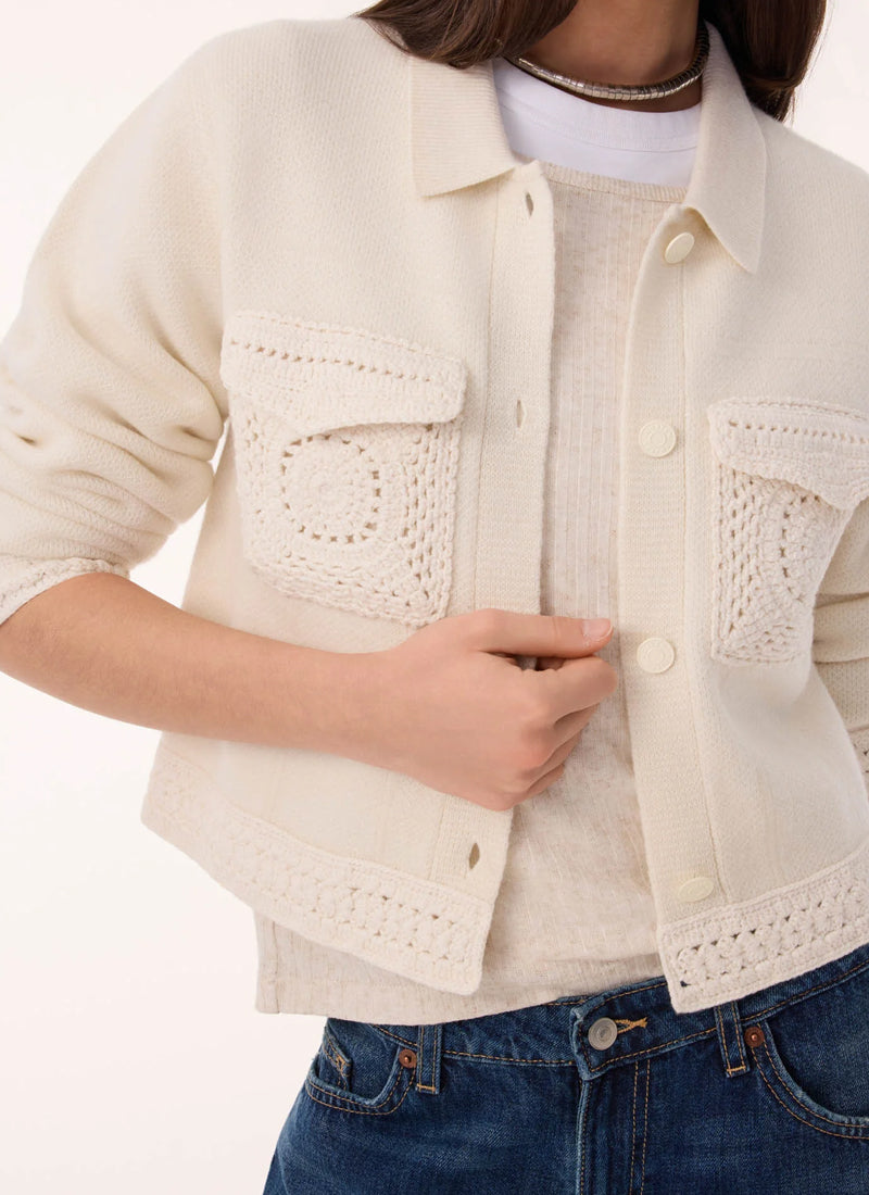 Xenia Crochet Pocket Cardigan