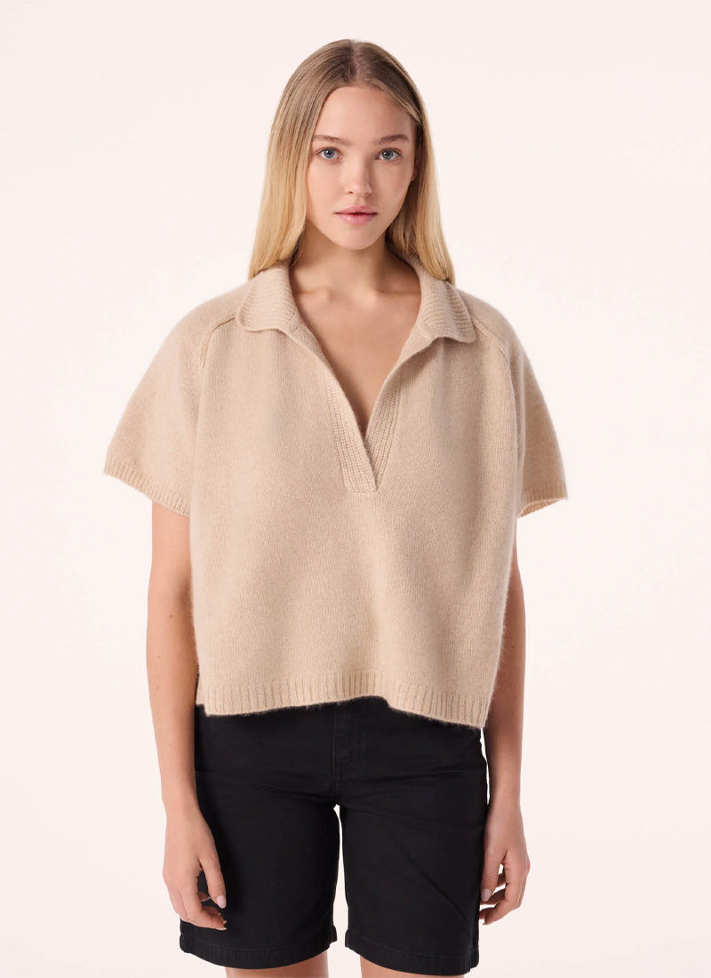 Aenor Cable Cashmere Short Sleeve Sweater
