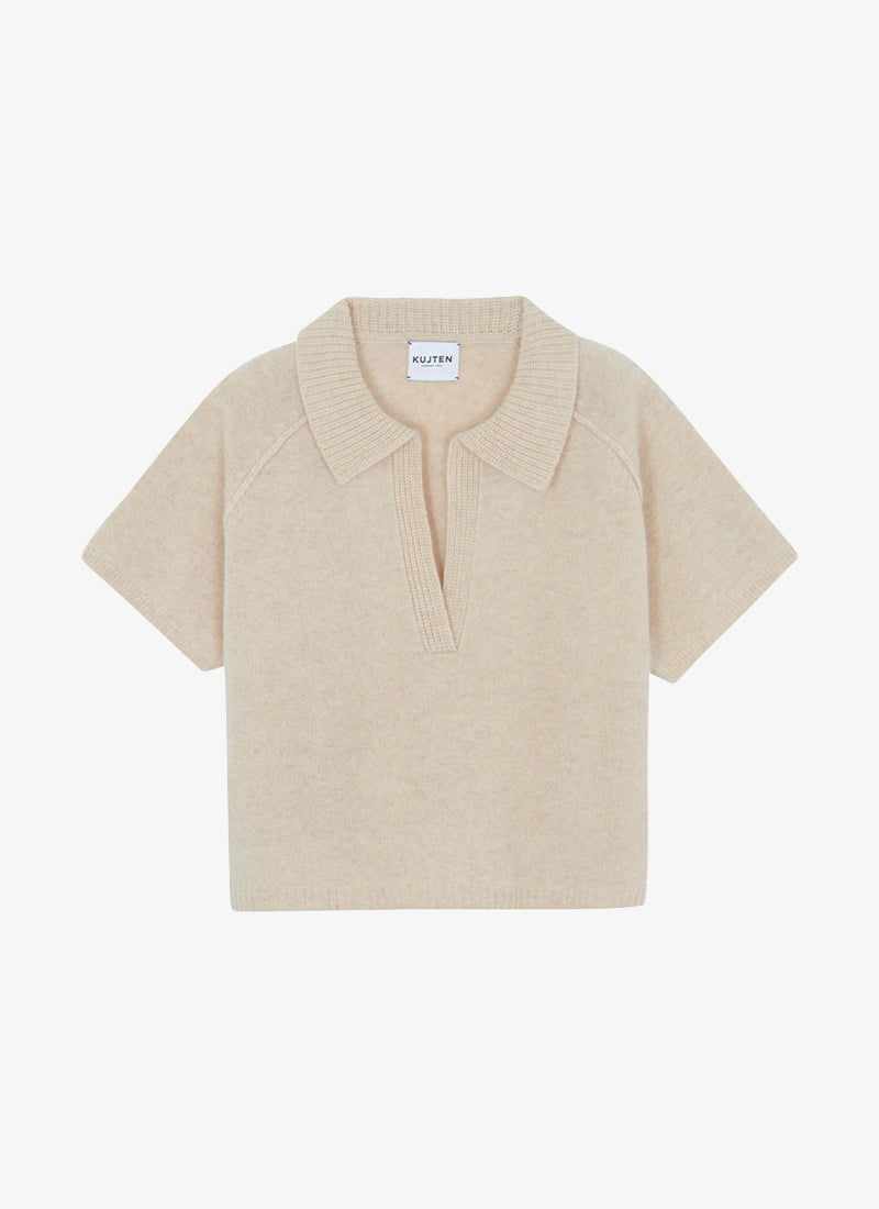 Aenor Cable Cashmere Short Sleeve Sweater