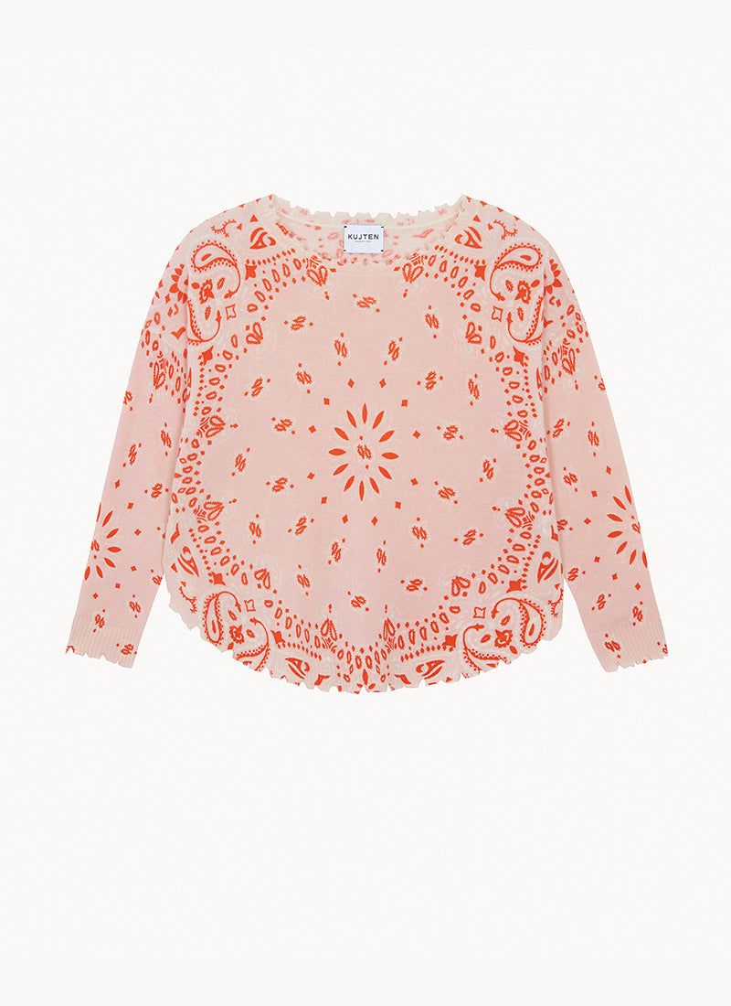 Mela Bicolour Bandana Cashmere Sweater