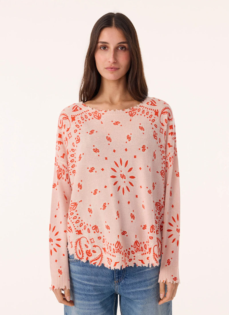Mela Bicolour Bandana Cashmere Sweater