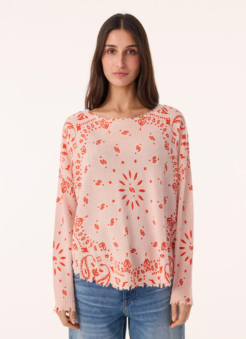 Mela Bicolour Bandana Cashmere Sweater