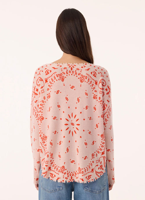 Mela Bicolour Bandana Cashmere Sweater