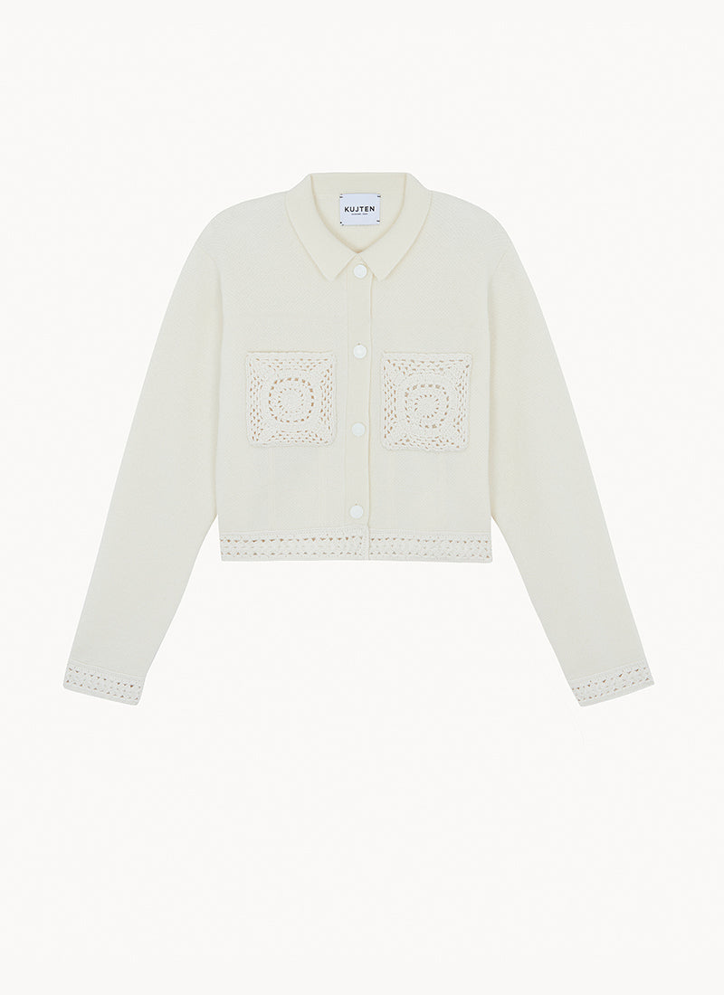 KUJTEN Xenia Crochet Pocket Cardigan