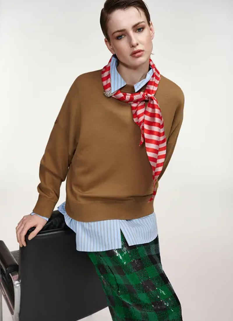Kurtis embellished  Scarf Pullover