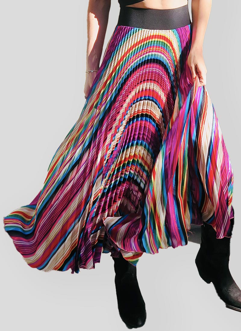LA SKRTS Multi-Stripe Midi Skirt