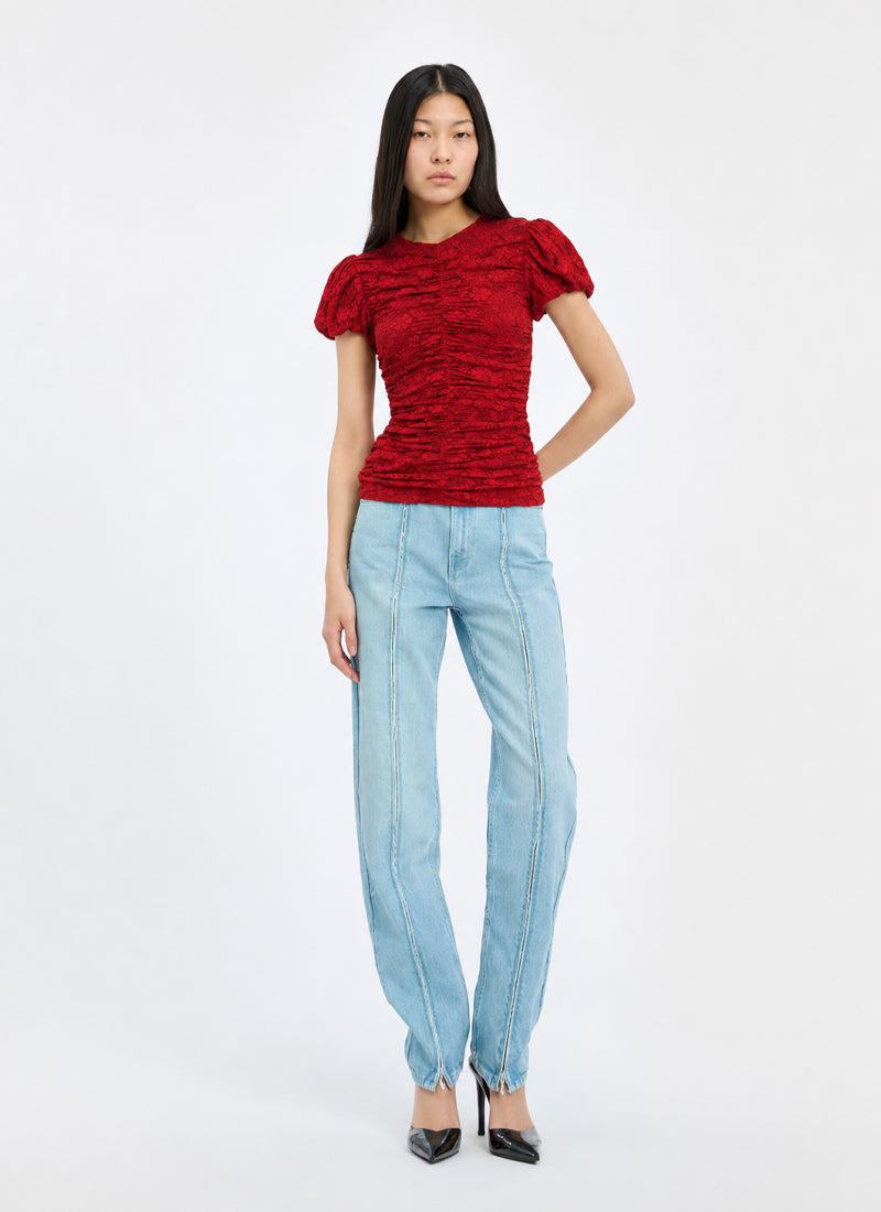  Lace Ruched Top by ROTATE at Andrews 