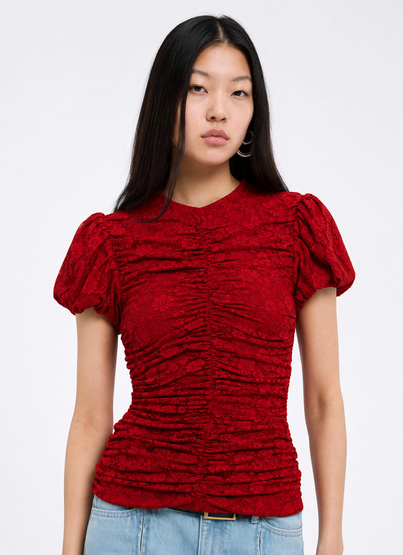 Lace Ruched Top