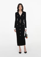  Black Chenille Knit Midi Dress by Self Portrait at Andrews 