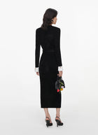  Black Chenille Knit Midi Dress by Self Portrait at Andrews 