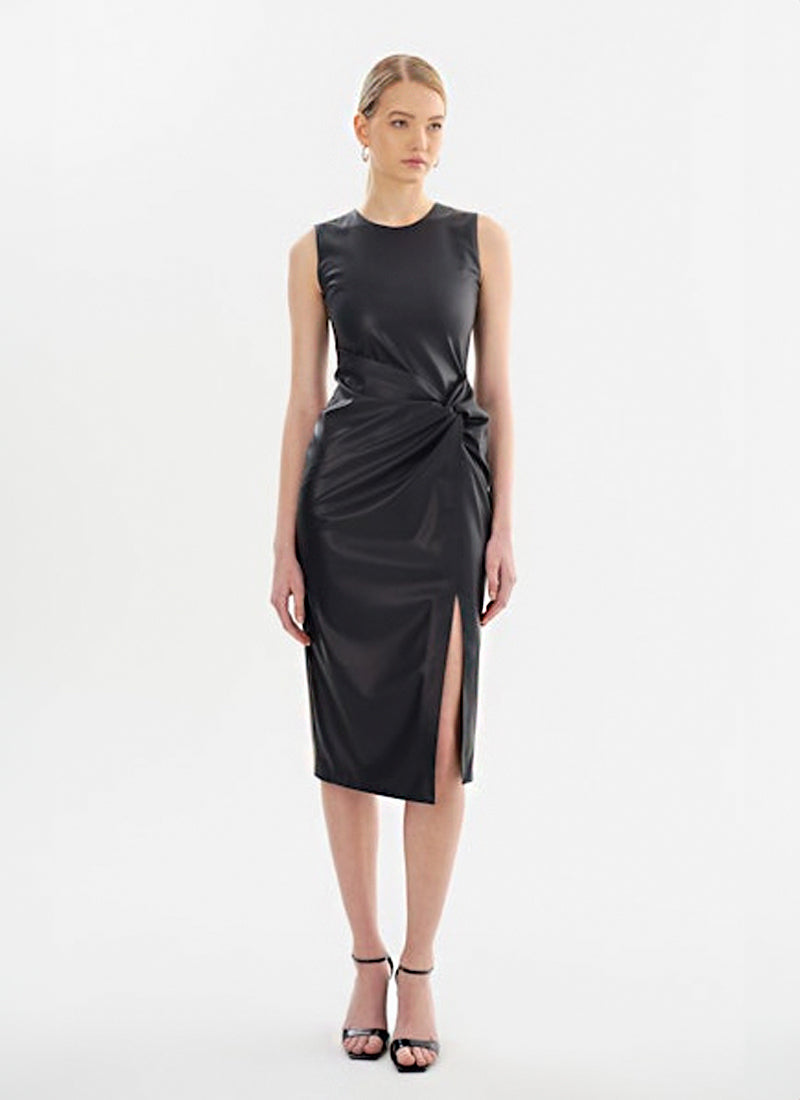 Lamarque Brett Faux Leather Wrap Dress