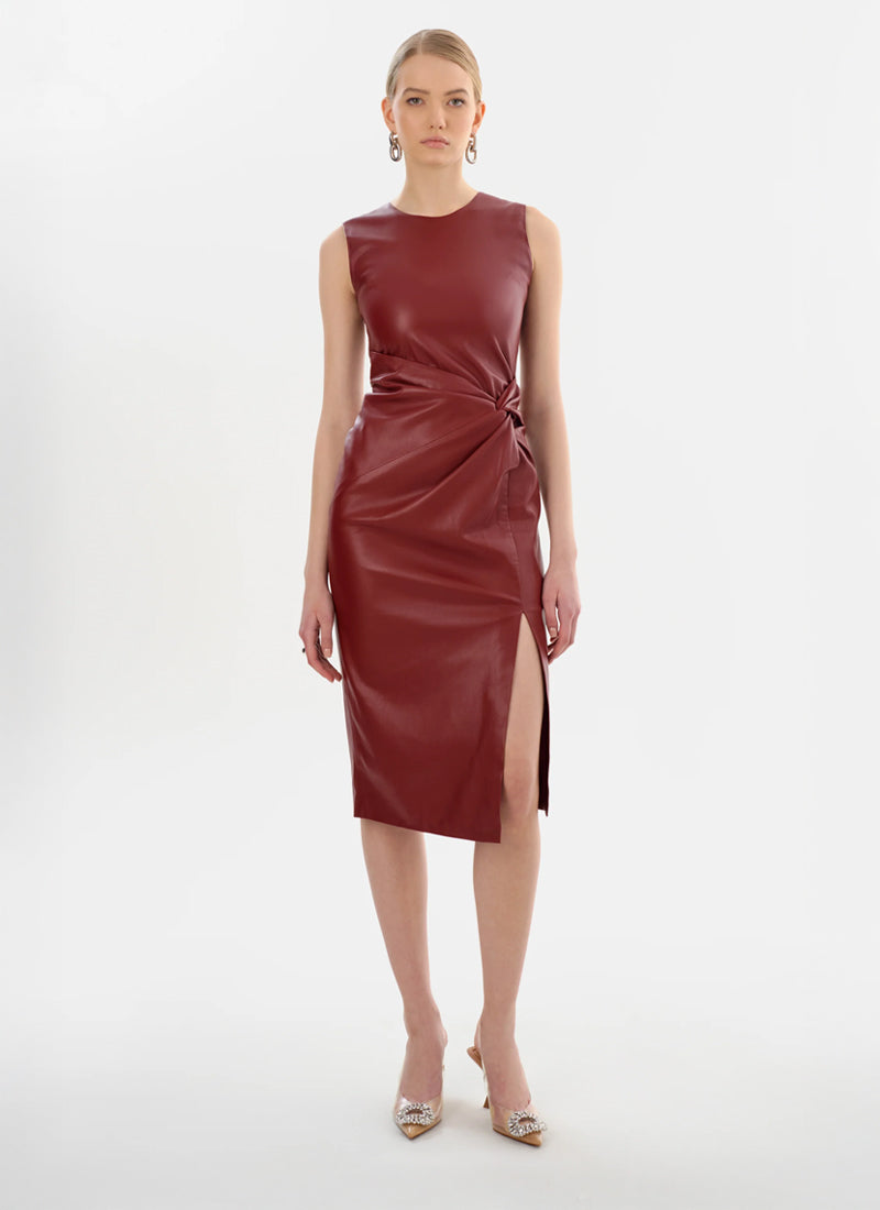 Brett Faux Leather Wrap Dress by LAMARQUE at Andrews