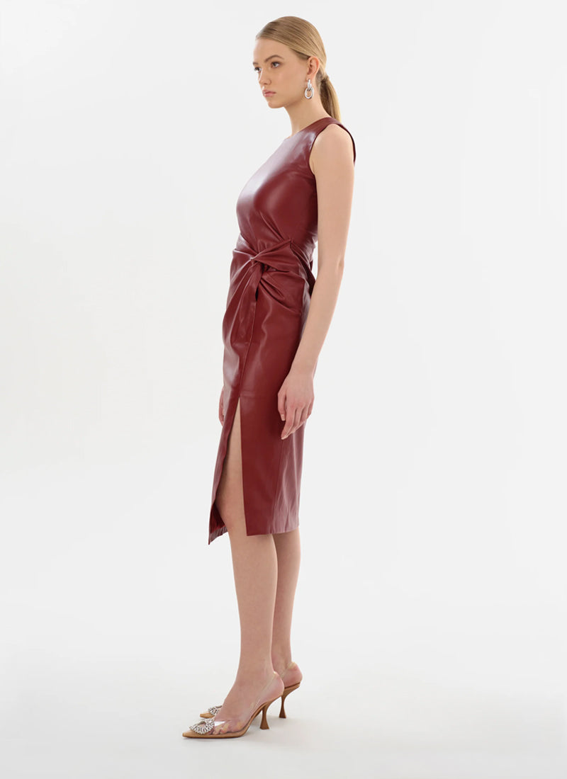 Brett Faux Leather Wrap Dress by LAMARQUE at Andrews