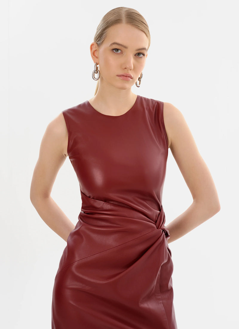 Brett Faux Leather Wrap Dress by LAMARQUE at Andrews