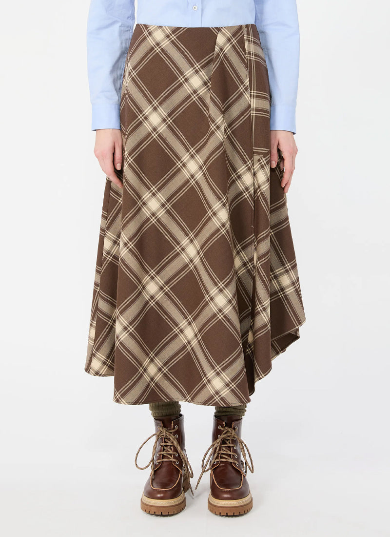 Lanoso Tartan Midi Skirt