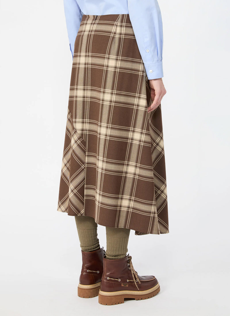 Lanoso Tartan Midi Skirt