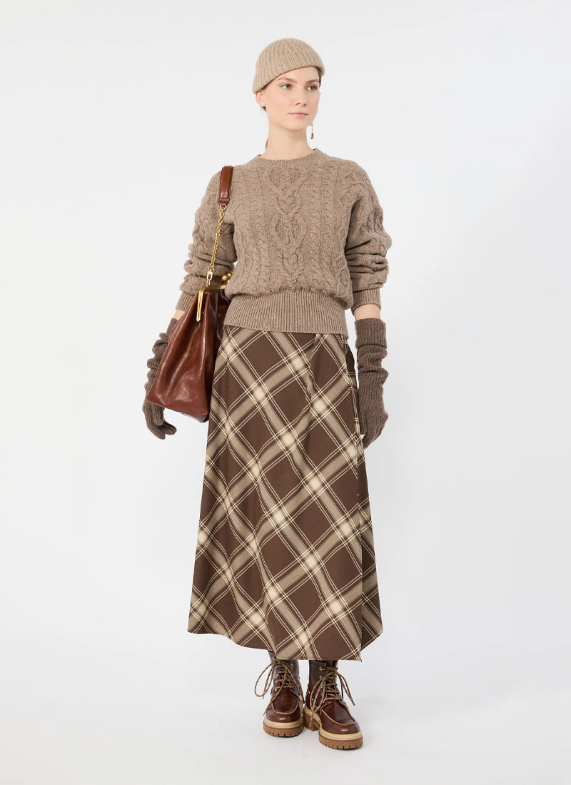 Lanoso Tartan Midi Skirt
