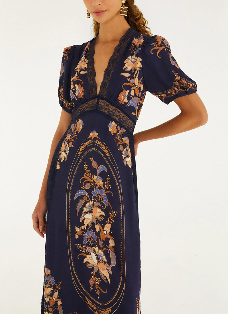 Lara Lace Puff Sleeve Maxi Dress