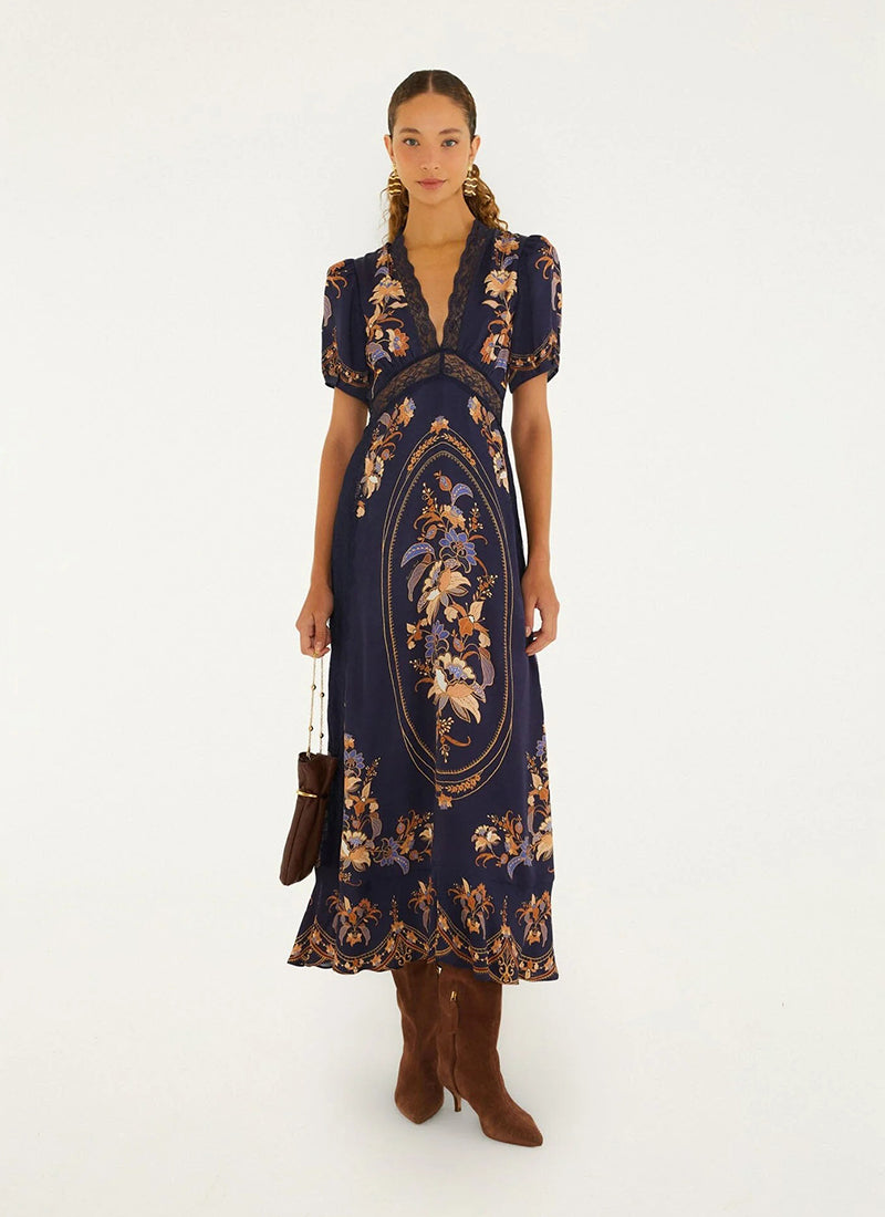 Lara Lace Puff Sleeve Maxi Dress